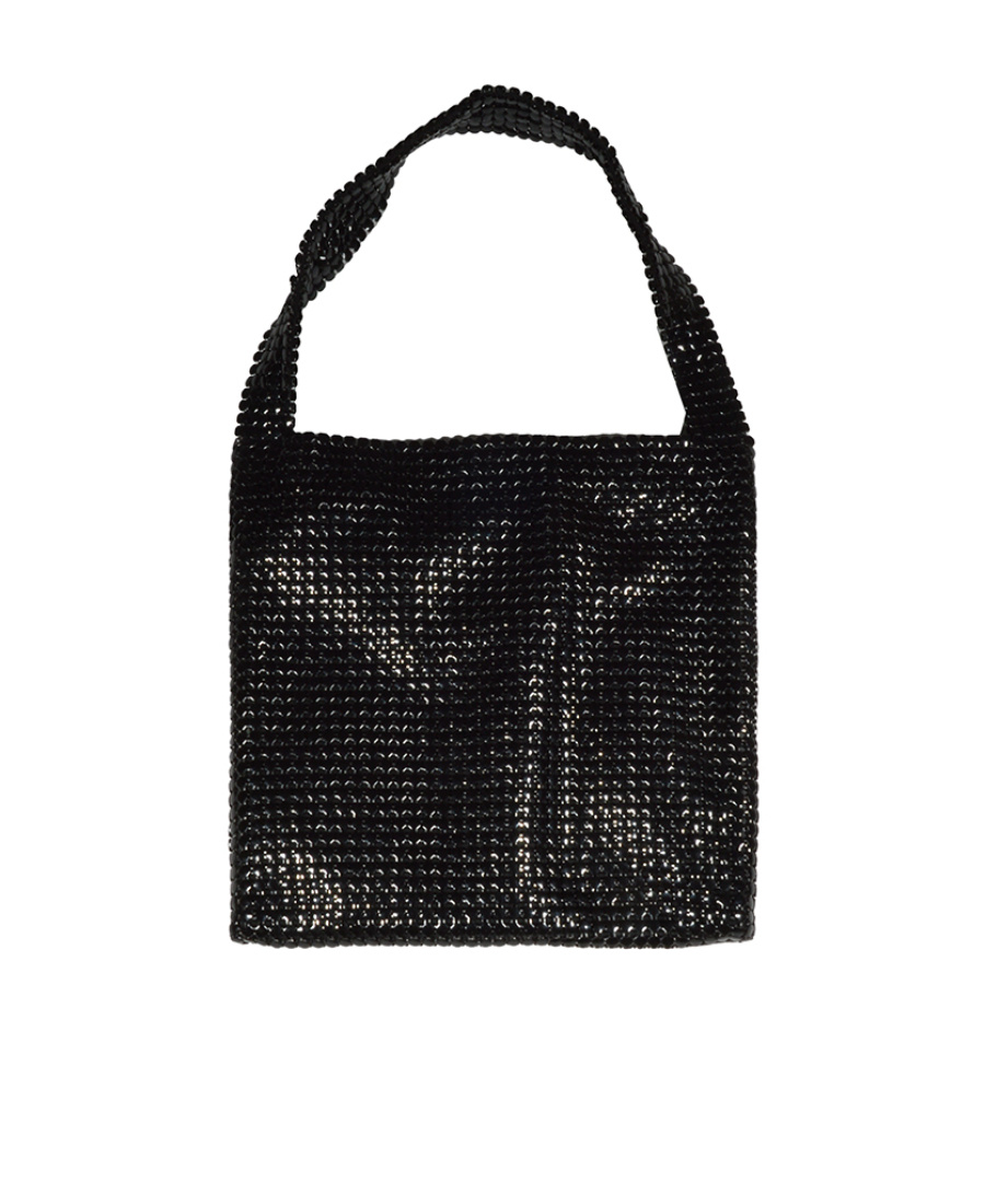 Rabanne Pixel Mesh Shoulder Bag In Black