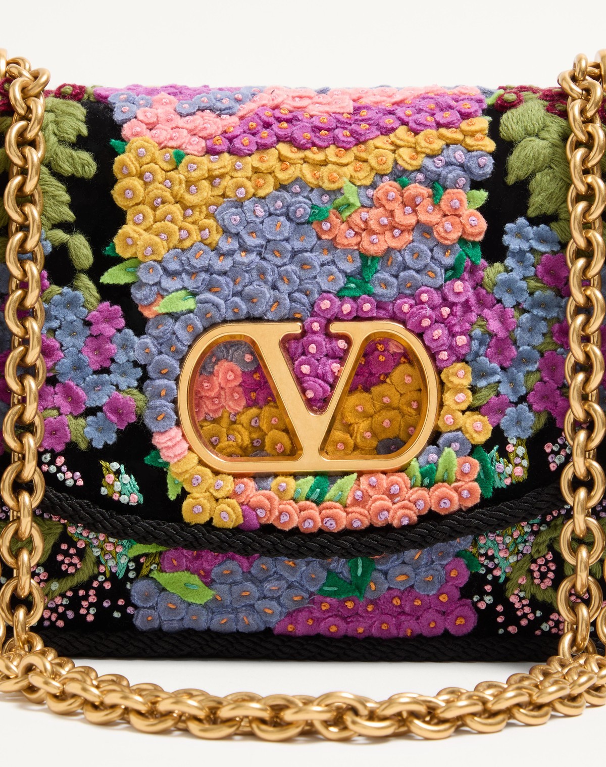 Valentino Garavani Garavani Vain Embroidered Shoulder Bag Woman Multicolour Uni In Multi