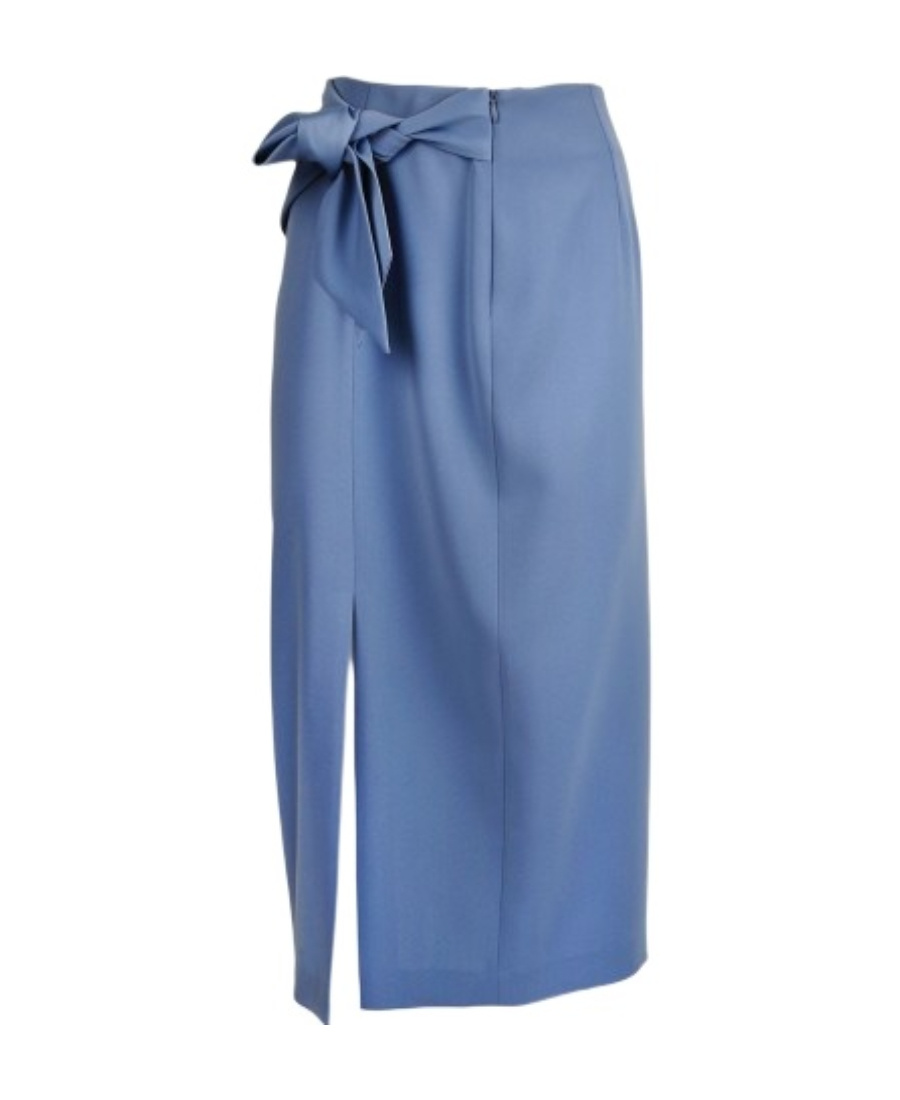 Shop Emporio Armani Emblem Skirt In Blue