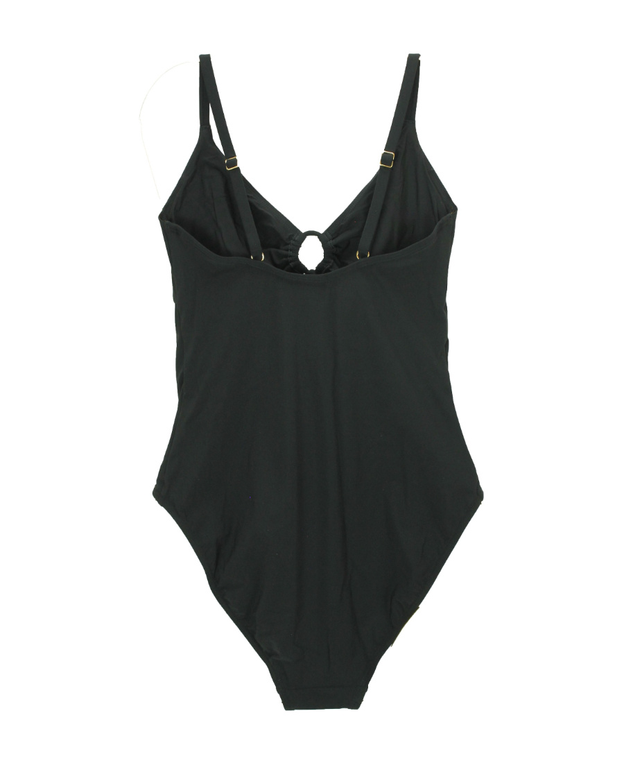 Tory Burch Ruched Cut-out Swimsuit In Black