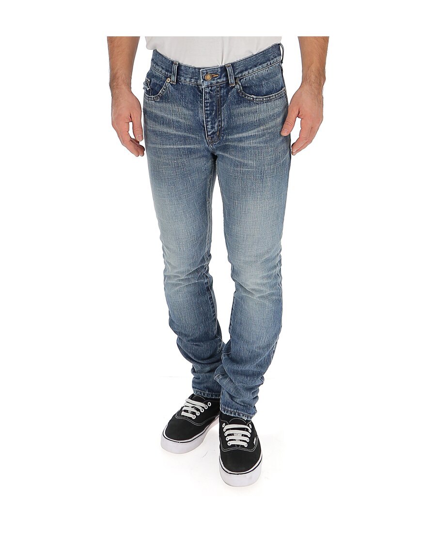 Saint Laurent Straight Jeans In Blue