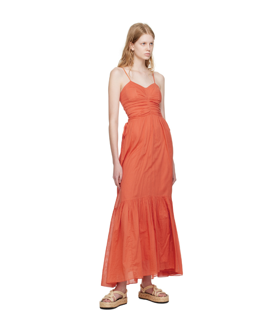 Shop Isabel Marant Étoile Giana Pleated Dress In Red