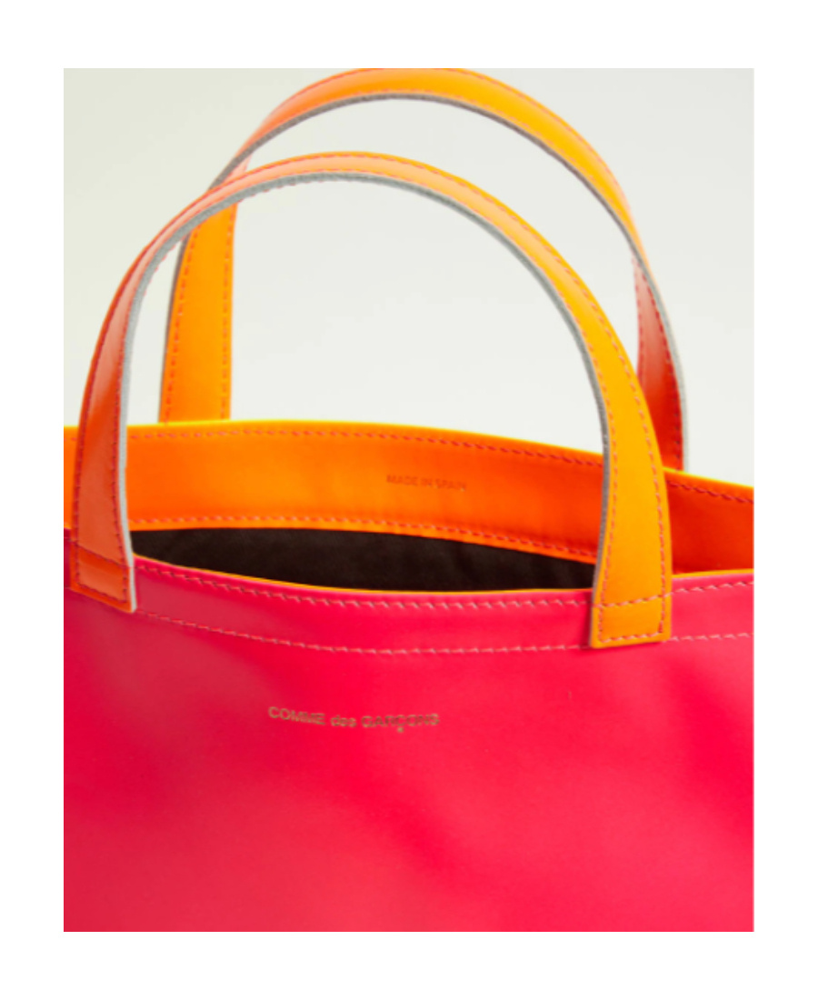 COMME DES GARÇONS COLOUR-BLOCK LEATHER TOTE BAG