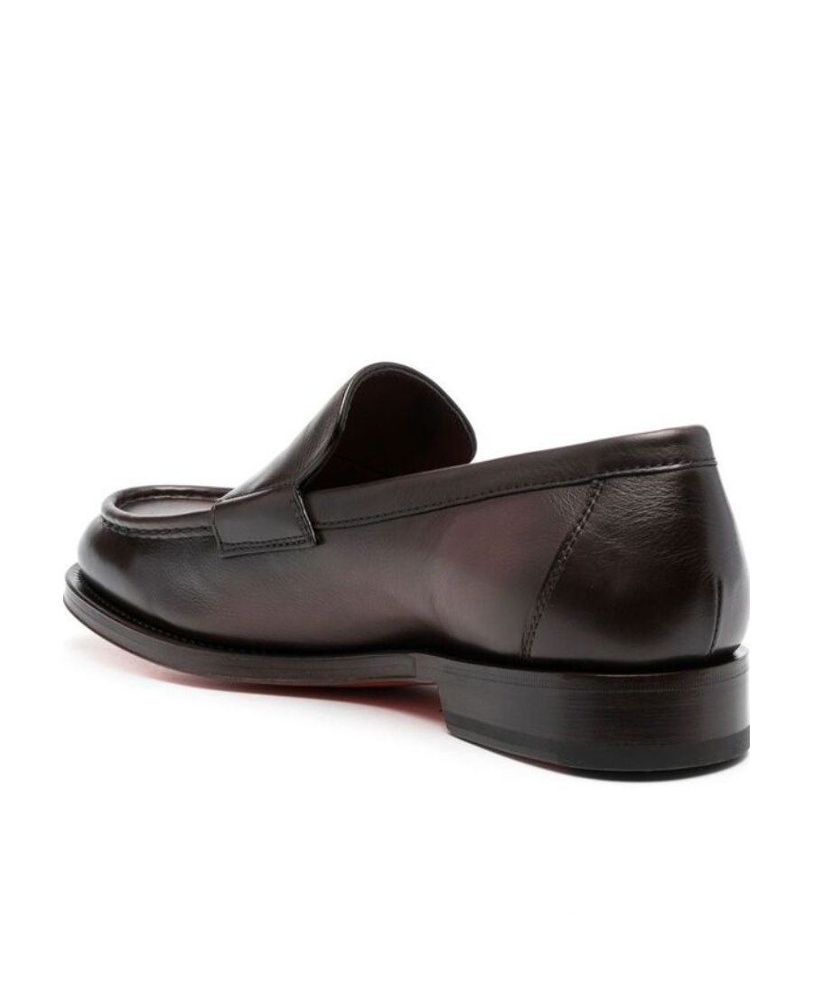 Santoni Logo Business Casual Shoes In Brown