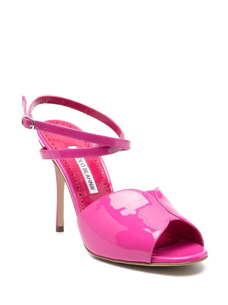 Shop Manolo Blahnik Hourani Open Toe Sandals In Pink