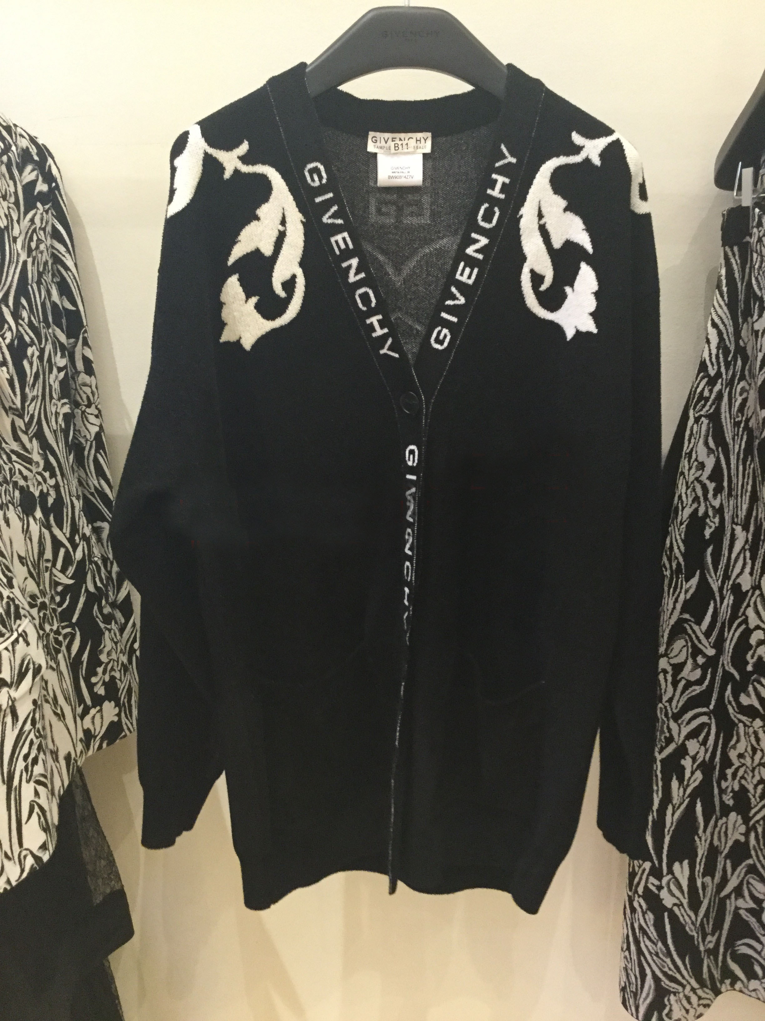 Givenchy Intarsia-knit Cardigan In Black