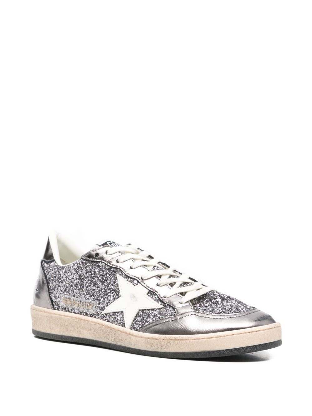 Golden Goose Deluxe Brand Ball Star Glittered Sneakers In Silver