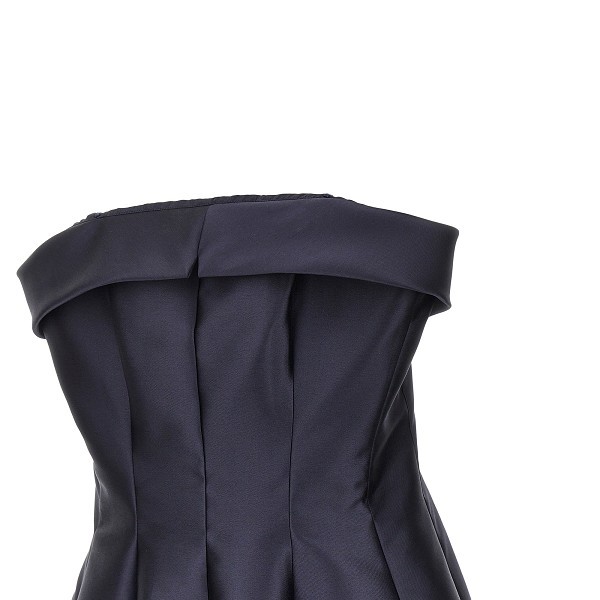 Alberta Ferretti Ikado Bustier Maxi Dress In Blue