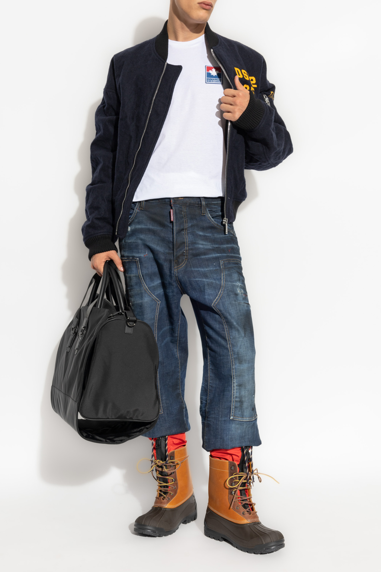 Dsquared2 Logo-embroidered Bomber Jacket In Black