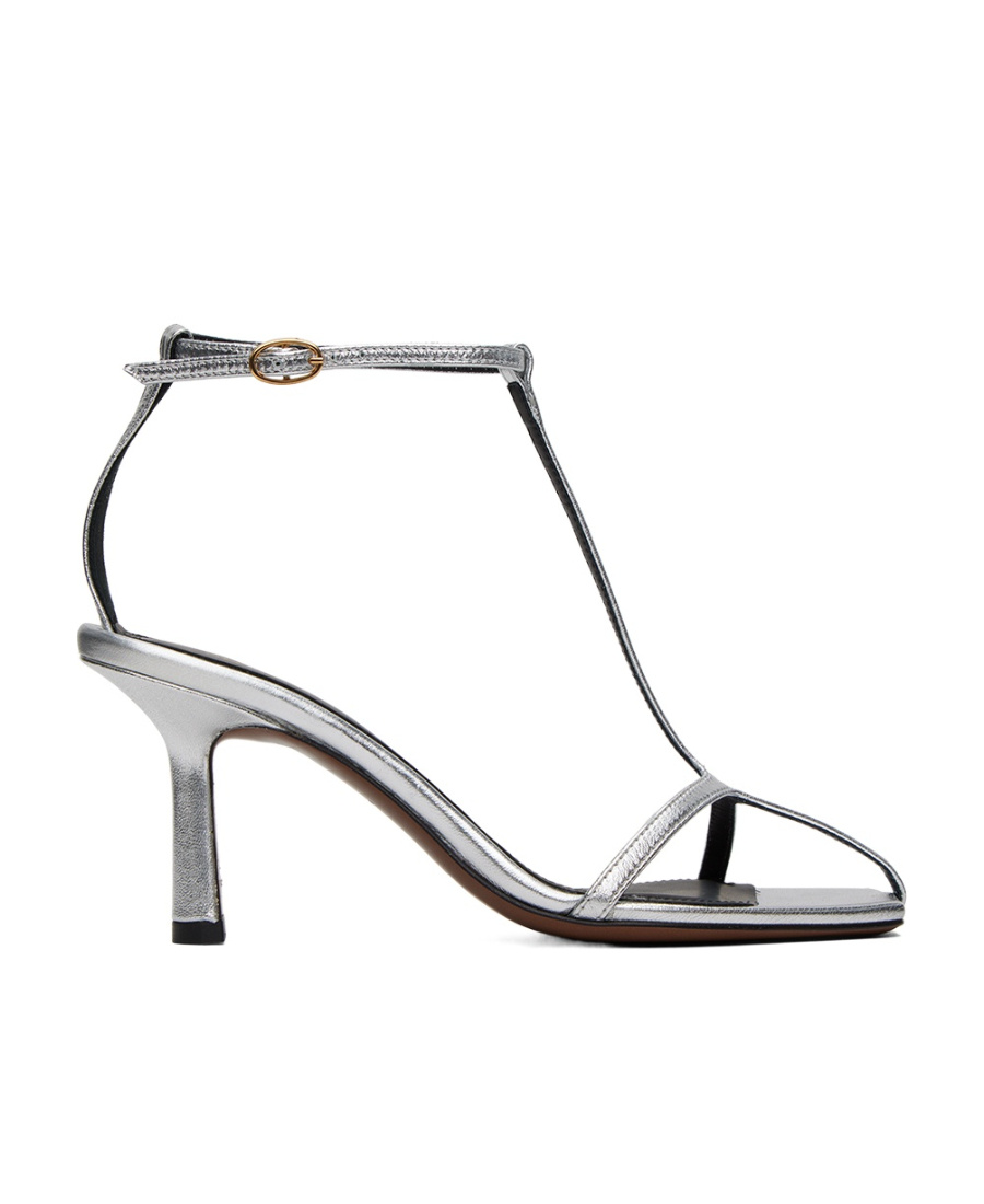 Neous Jumel Pin Buckle High-heeled Sandals In Gray