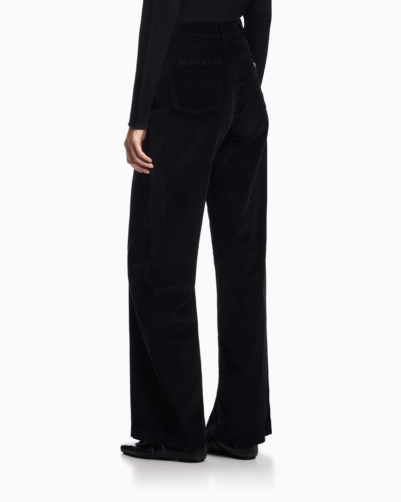 Emporio Armani J14 Regular-fit Garment-dyed Corduroy Trousers In Black