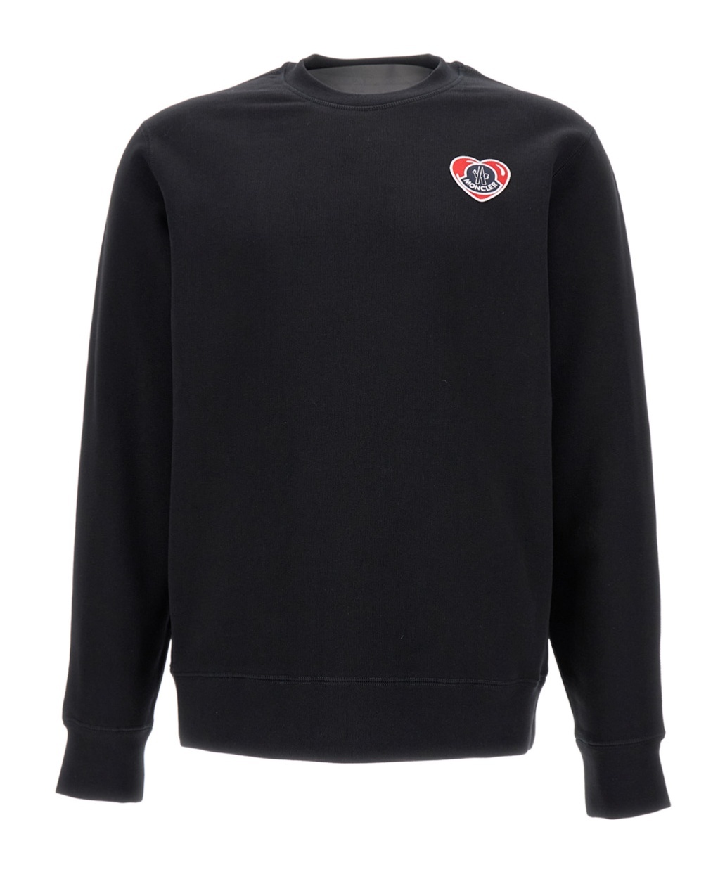 Shop Moncler Logo Patch Crewneck Sweatshirt In Black