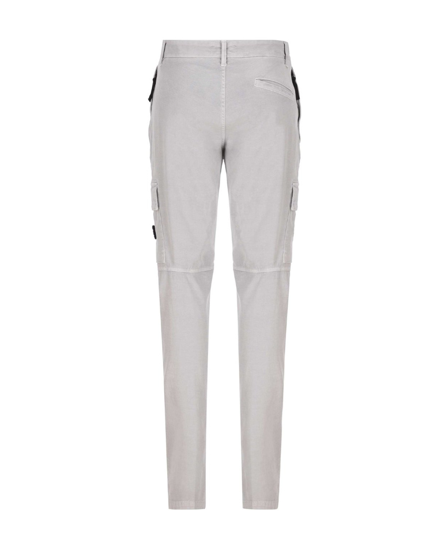 Stone Island Side Logo-patch Detail Trousers In White