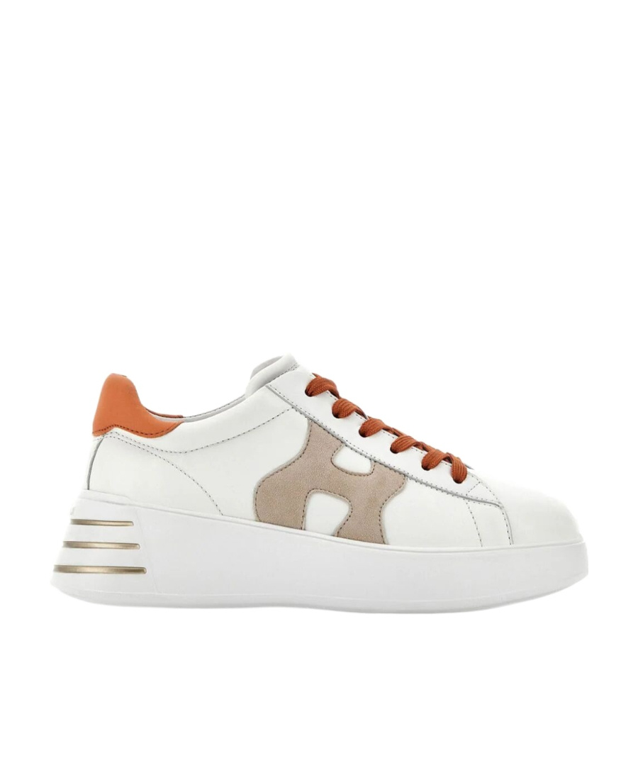 Hogan Rebel Sneakers In Nappa Leather Multicolor In White