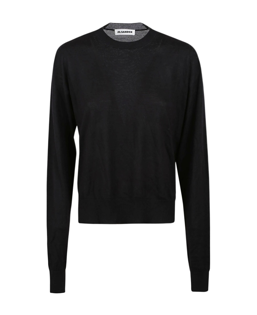 Shop Jil Sander Ribbed Crew Neck Jumper In Black