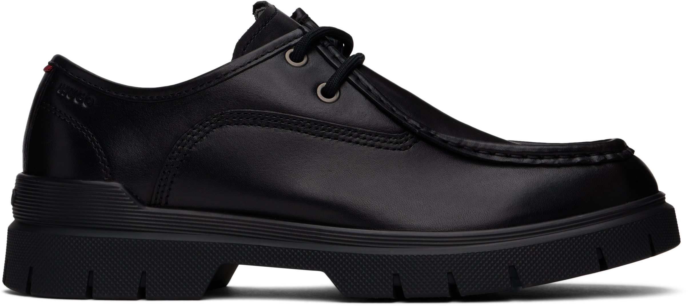 Hugo Boss Black Double Stitching Derbys In Black