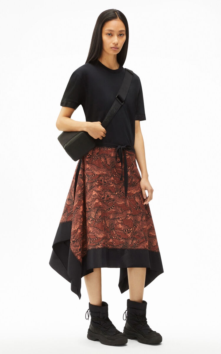 Kenzo Handkerchief-hem Dress In Black