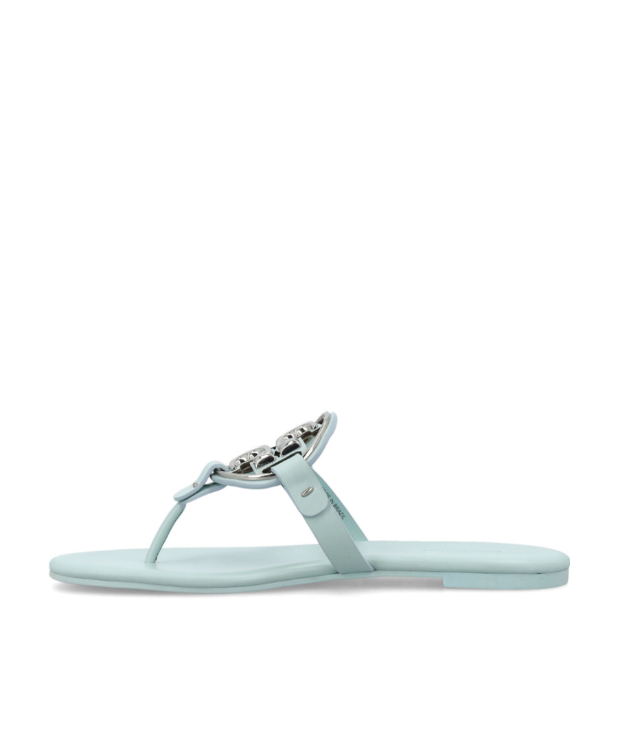 Tory Burch Metal Miller Soft Flat Sandals In Blue