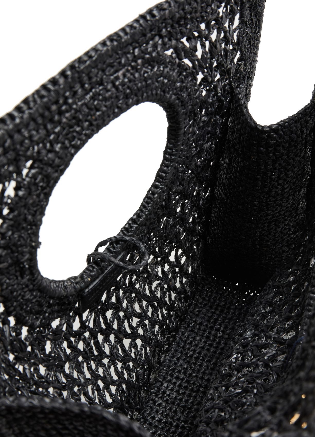 Jacquemus Carre Spiaggia Embellished Braided Raffia Tote In Black