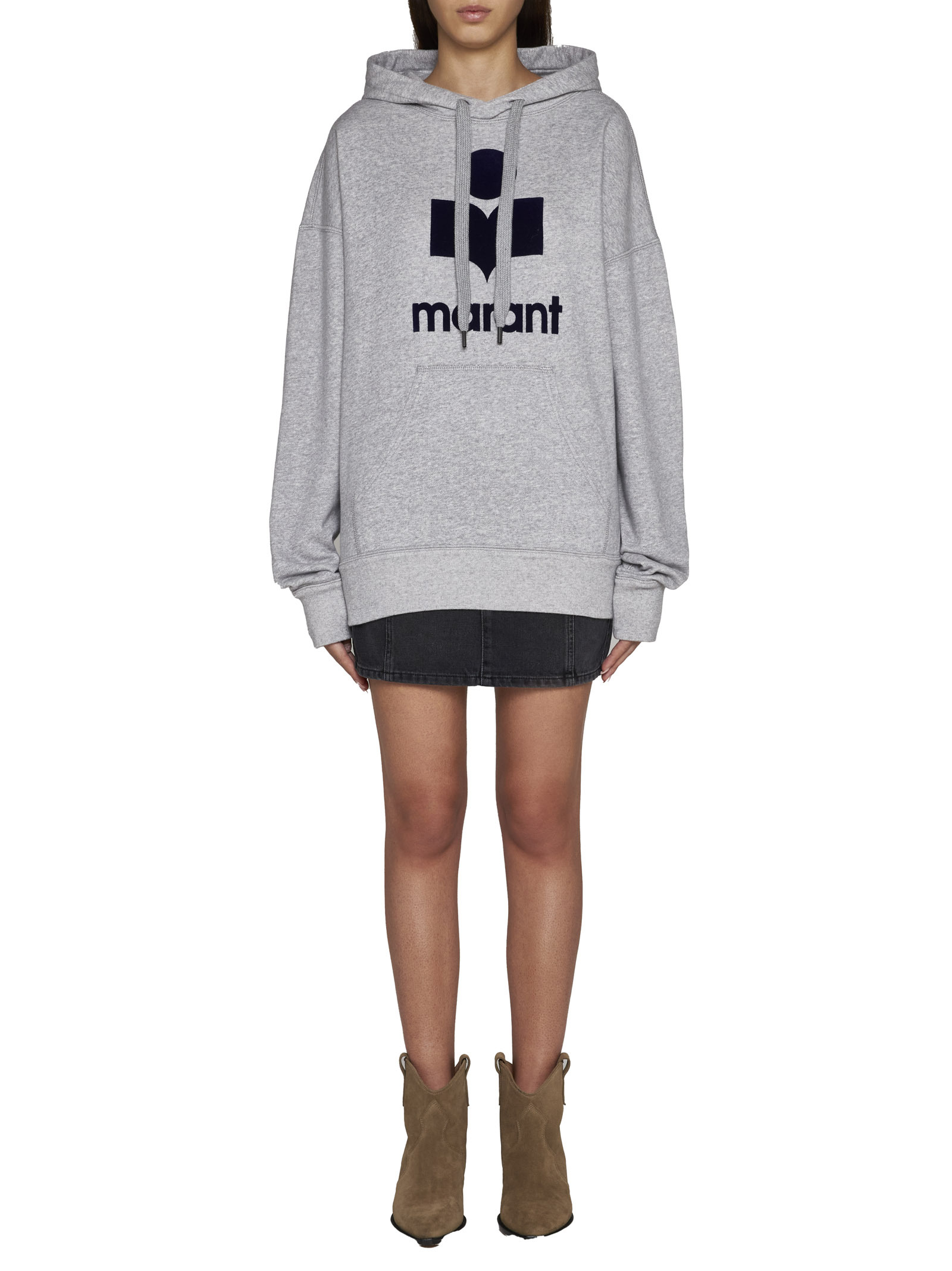 ISABEL MARANT ÉTOILE ISABEL MARANT ÉTOILE MANSEL LOGO PRINTED DRAWSTRING HOODIE