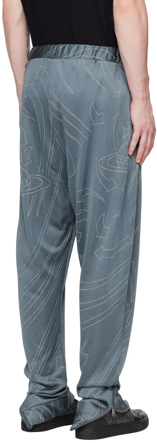 Vivienne Westwood Printed Drawstring Casual Pants In Gray