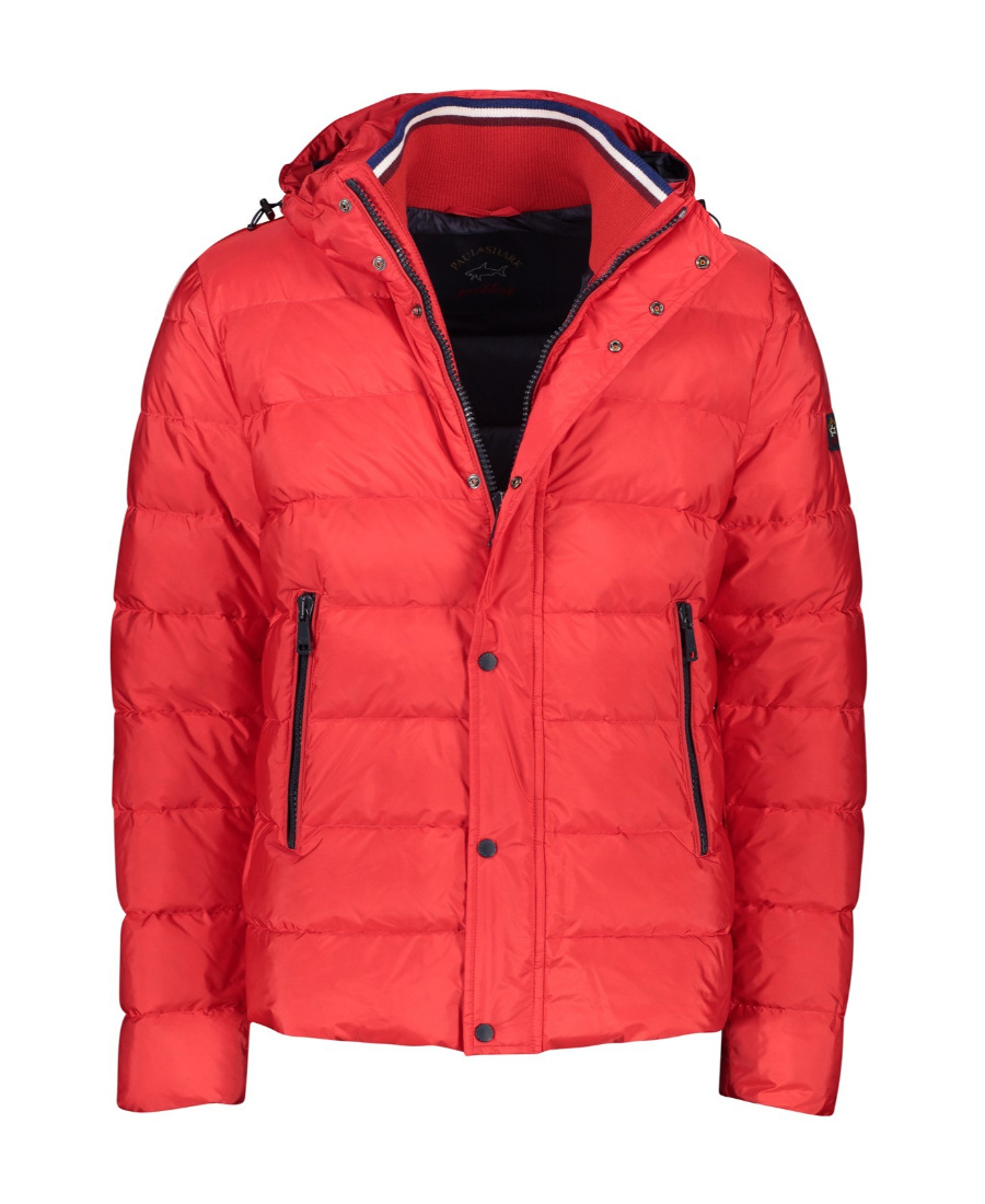 Paul & Shark Quilted Hooded Cotton Suit In Red