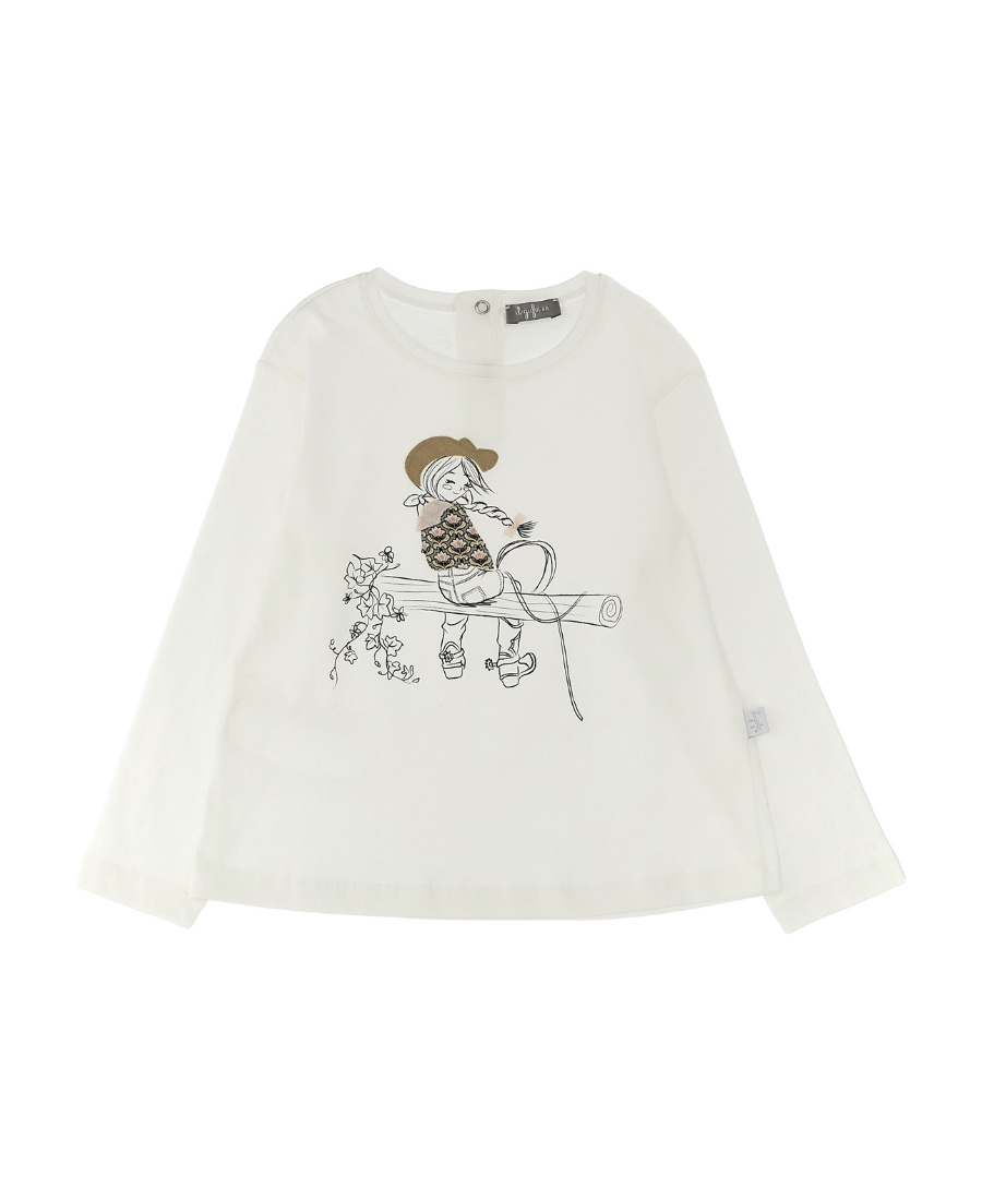 Il Gufo Graphic-print Long-sleeve Top In White