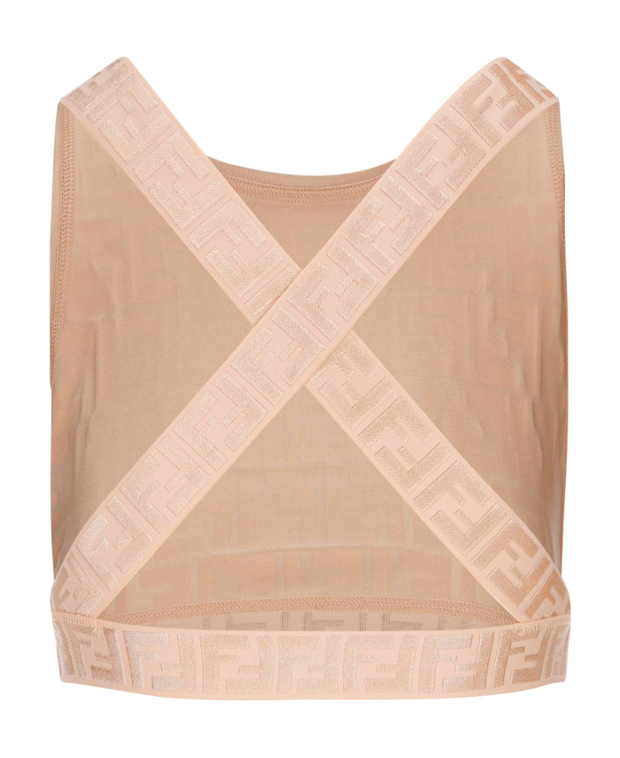 Fendi Monogram-pattern Cropped Top In Pink