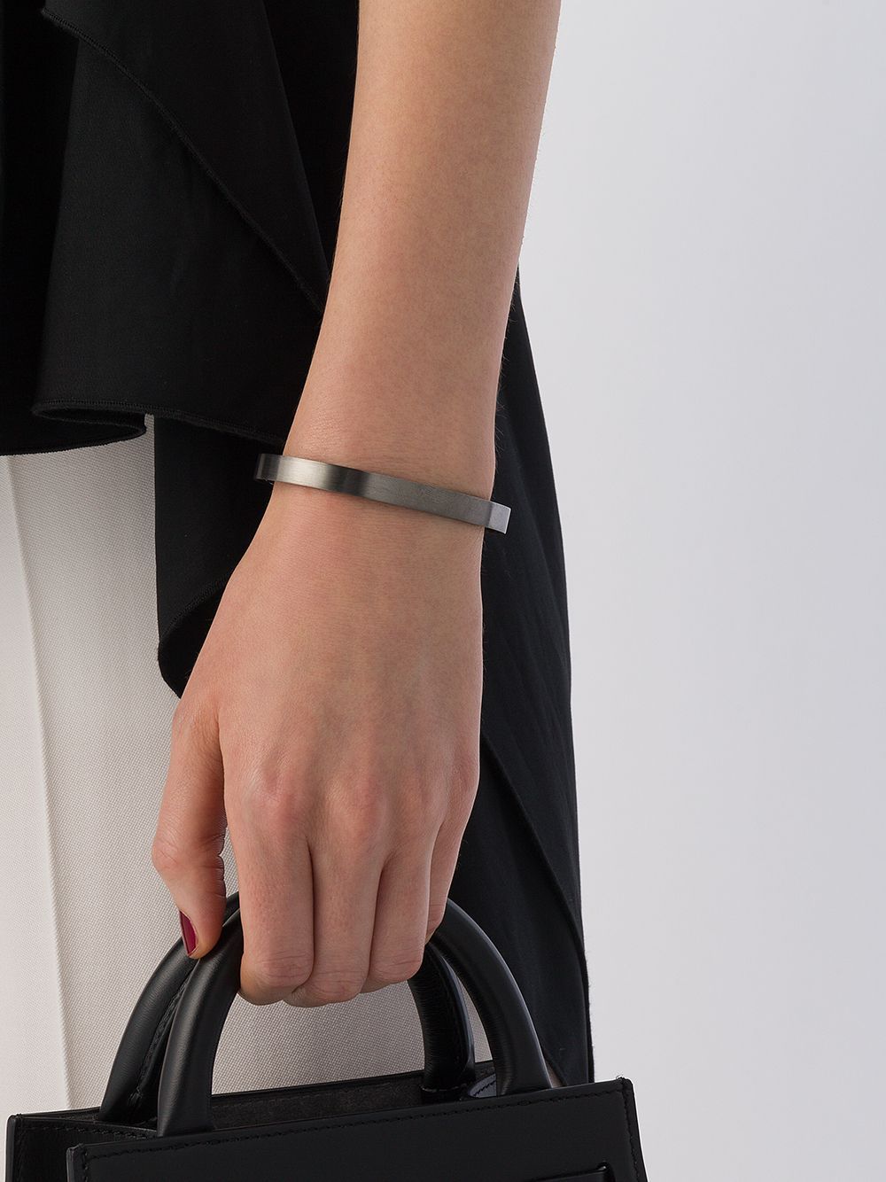 Shop Le Gramme Le 21g Brushed Ribbon Braclet In Gray