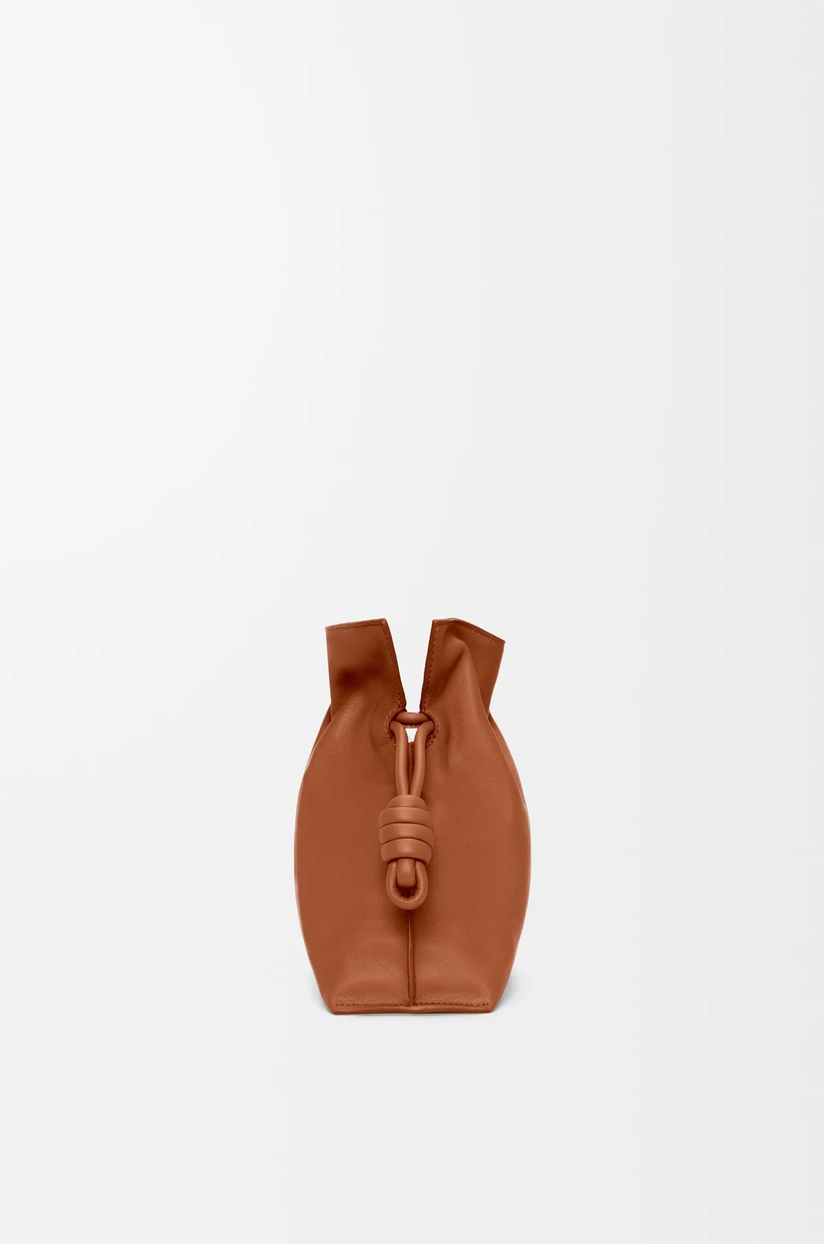Loewe Medium Leather Flamenco Clutch Bag In Brown