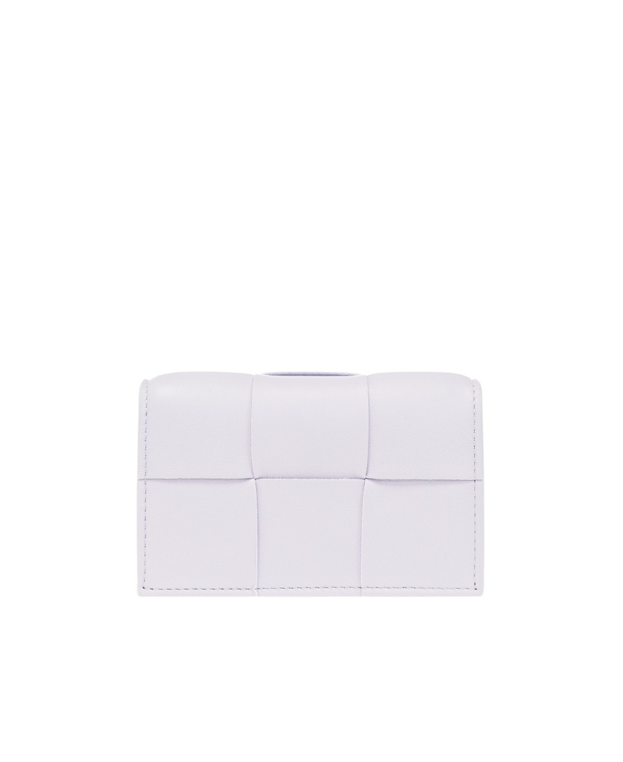Bottega Veneta Weave Card Bag In Purple