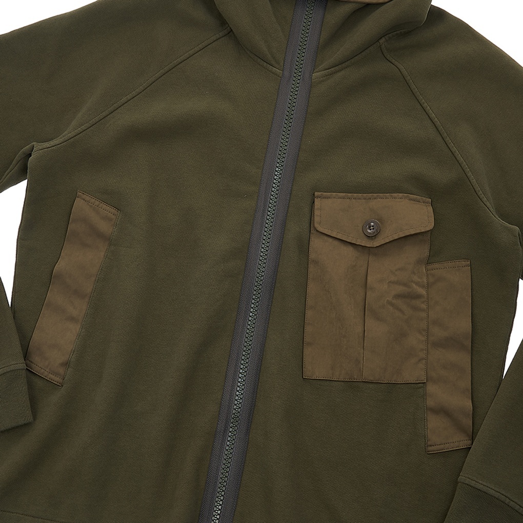 Ten C Long-sleeved Casual Jacket In Dark Olive
