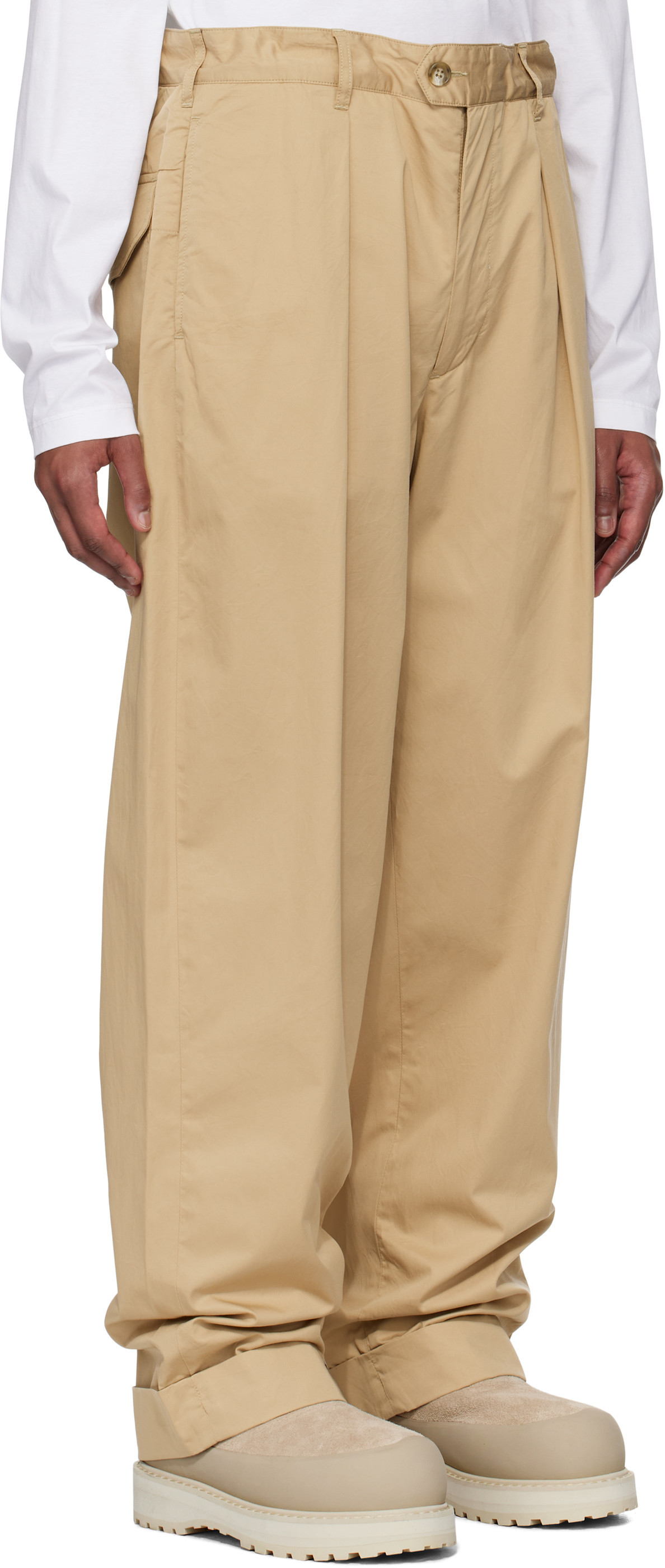 Engineered Garments Beige Carlyle Trousers In Nude