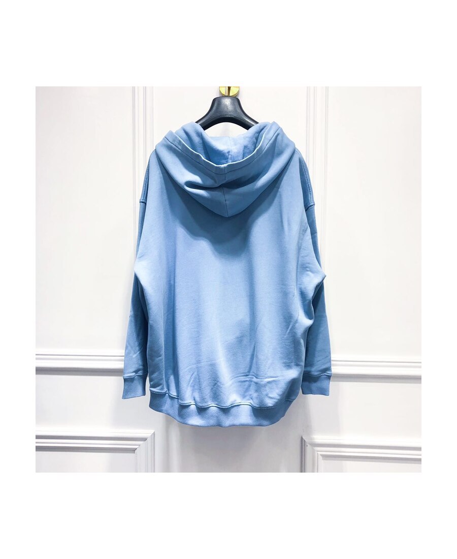 Givenchy Logo Printed Hooded Sweater In Blue