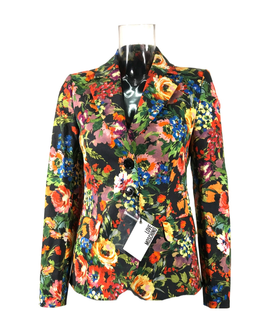 Moschino Single-breasted Suit Jacket In Multicolor