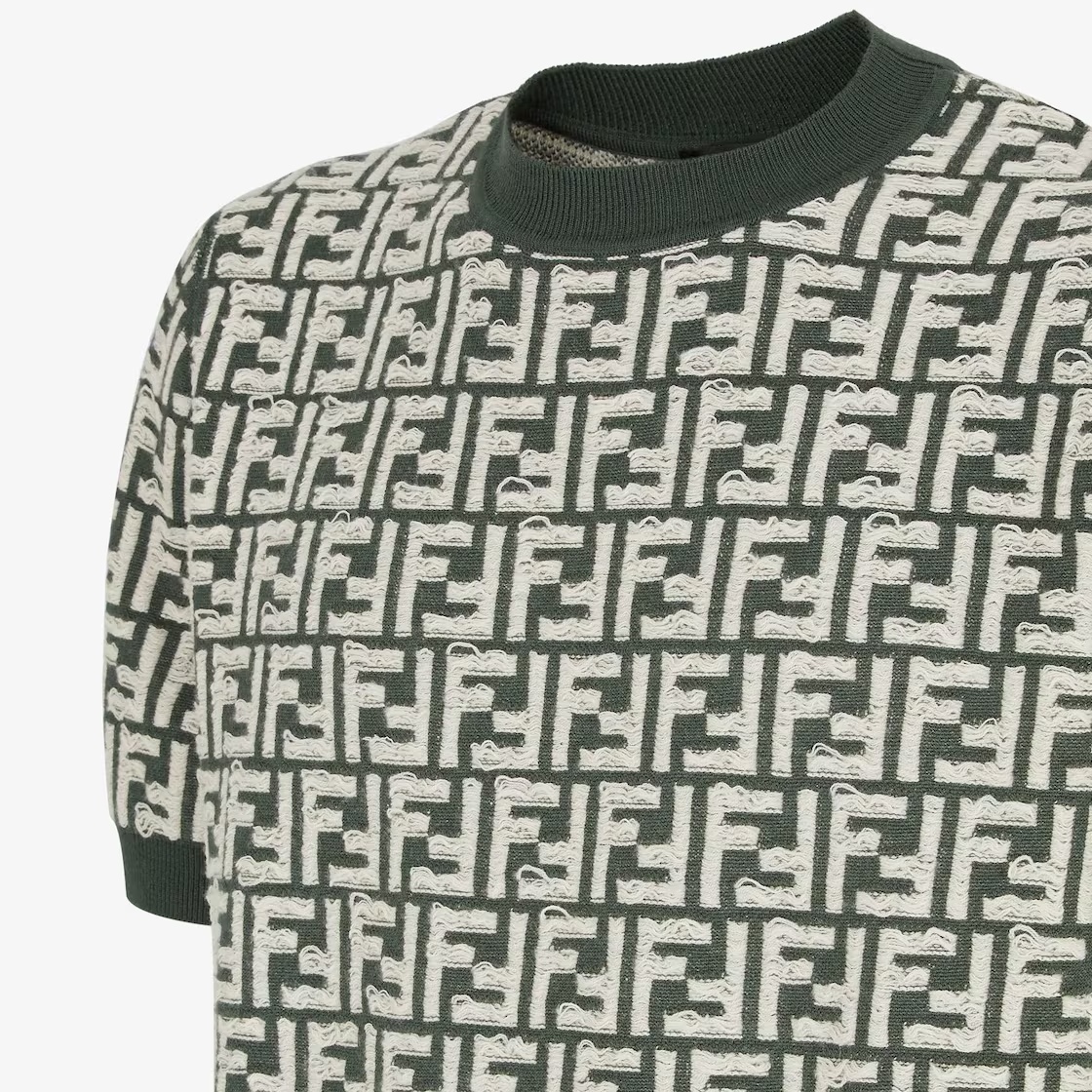Fendi Ff-motif Knitted Jumper In Black