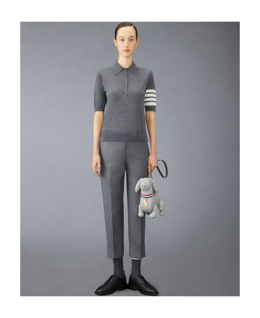 Thom Browne Freshly Cut Wool Knitted Polo Shirt
