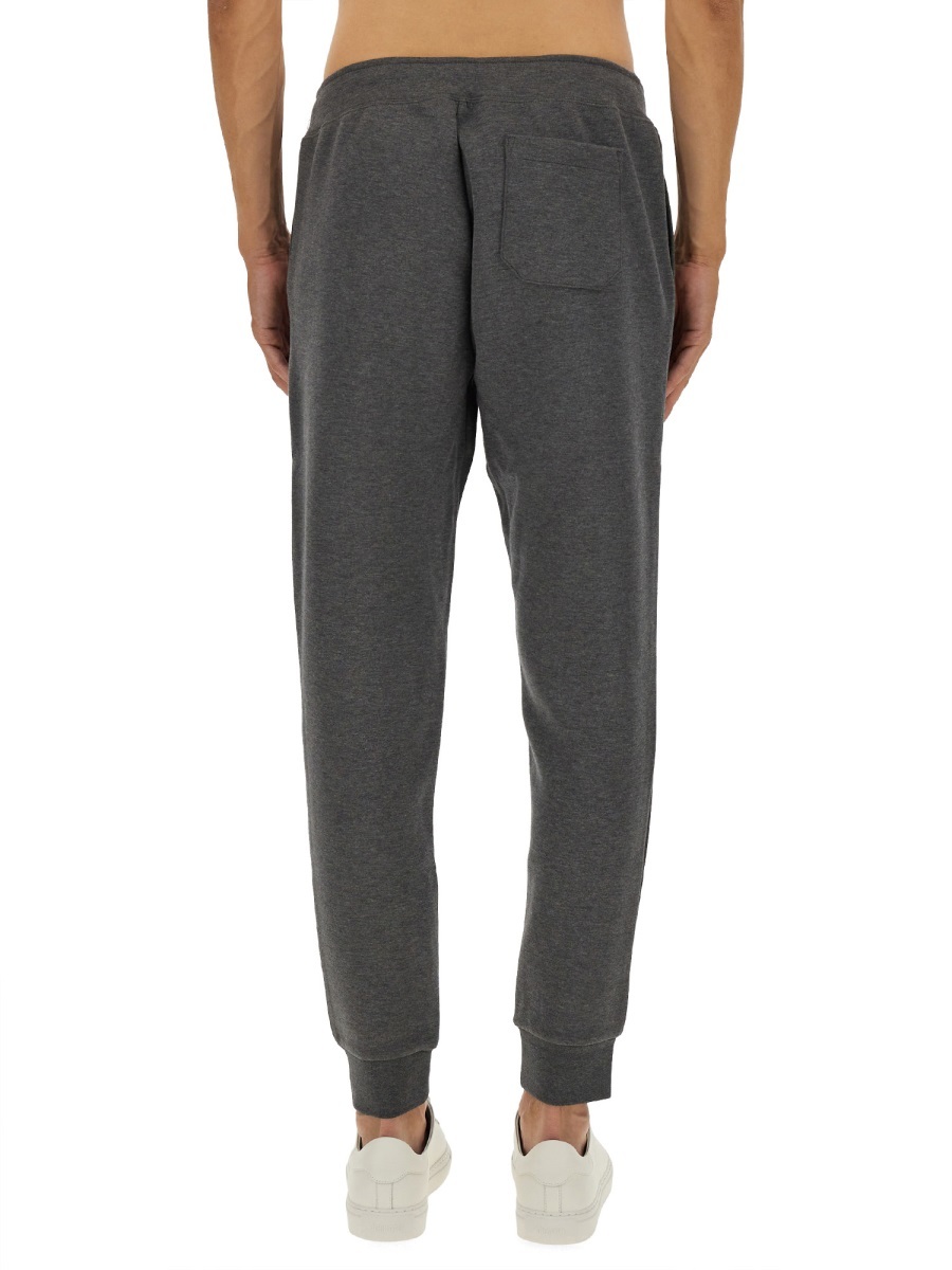 Polo Ralph Lauren Tapered Jogger Pants With Drawstring Waist And Ribbed Cuffs In Gray