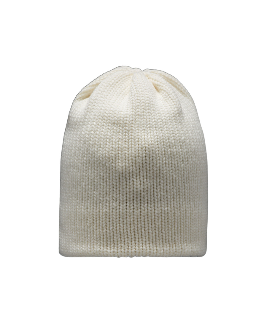 Moncler Logo Wool Hat In White