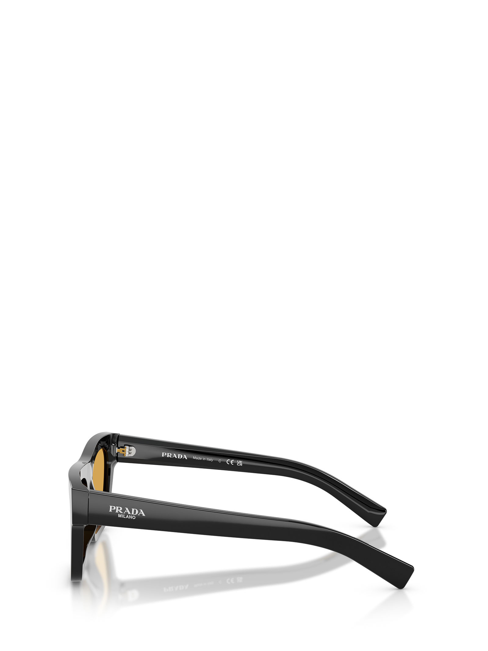 Prada 0pr C03s Rectangular Acetate Sunglasses In Black