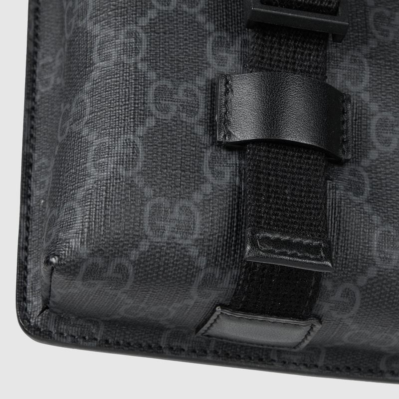 Gucci Super Mini Gg Messenger Bag In Black