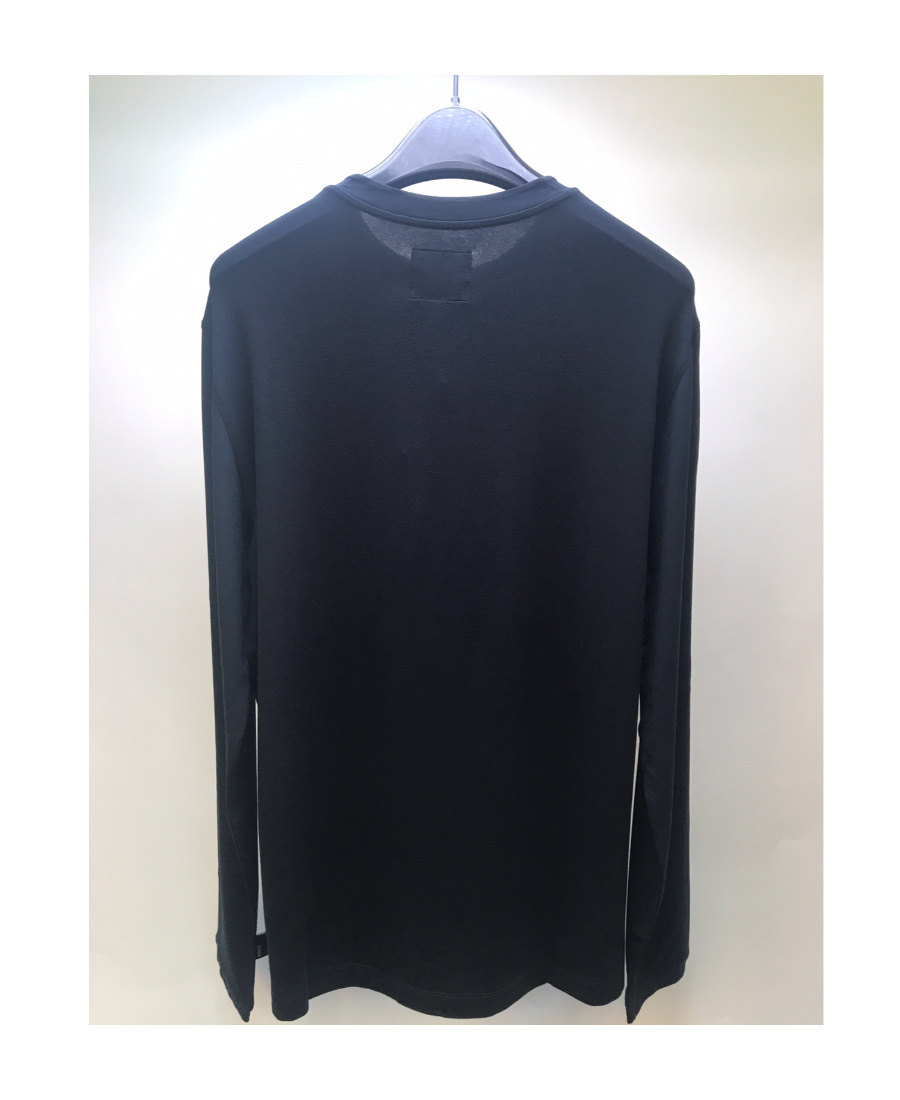 Shop Armani Collezioni T-shirt With Round Neck And Long Sleeves In Black