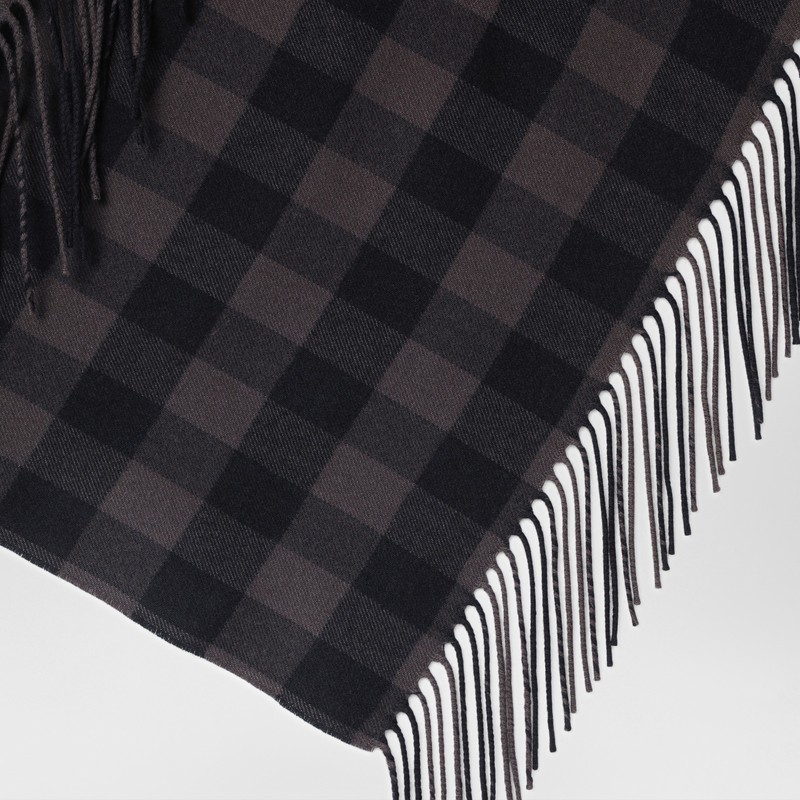 Destin Surl Checked Shawl In Black