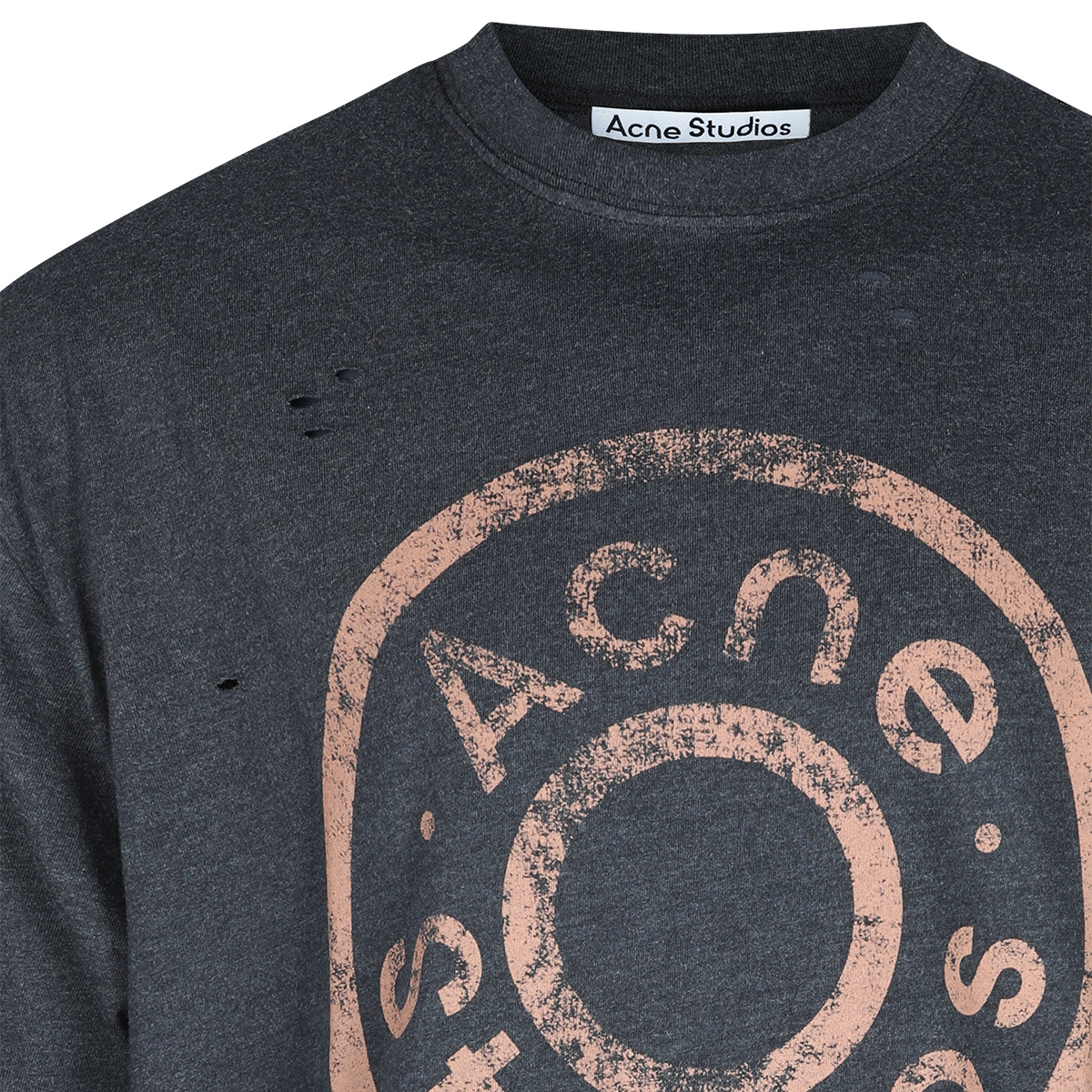 Acne Studios Logo Printed Crewneck T-shirt In Black