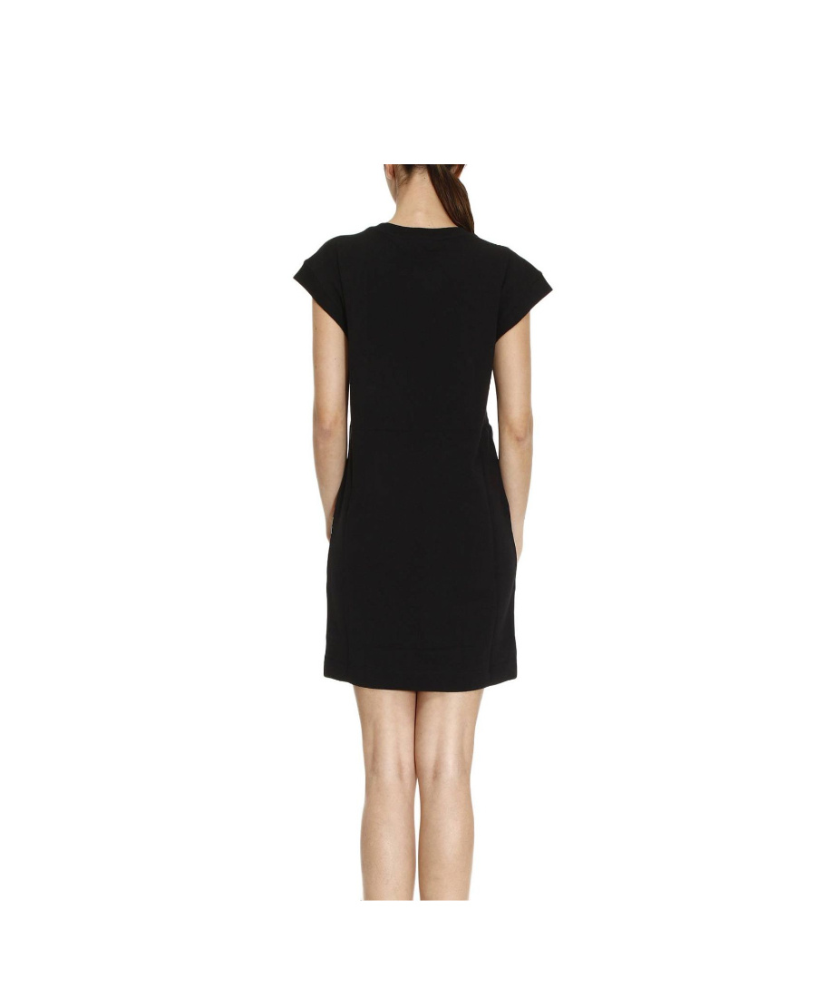 Moschino Logo Printed Dress In Black
