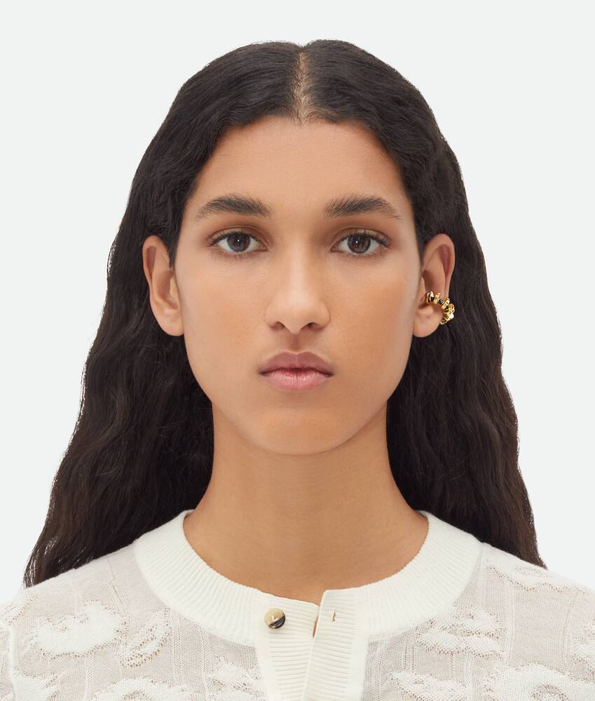 Bottega Veneta Puzzle Ring Earrings In Yellow