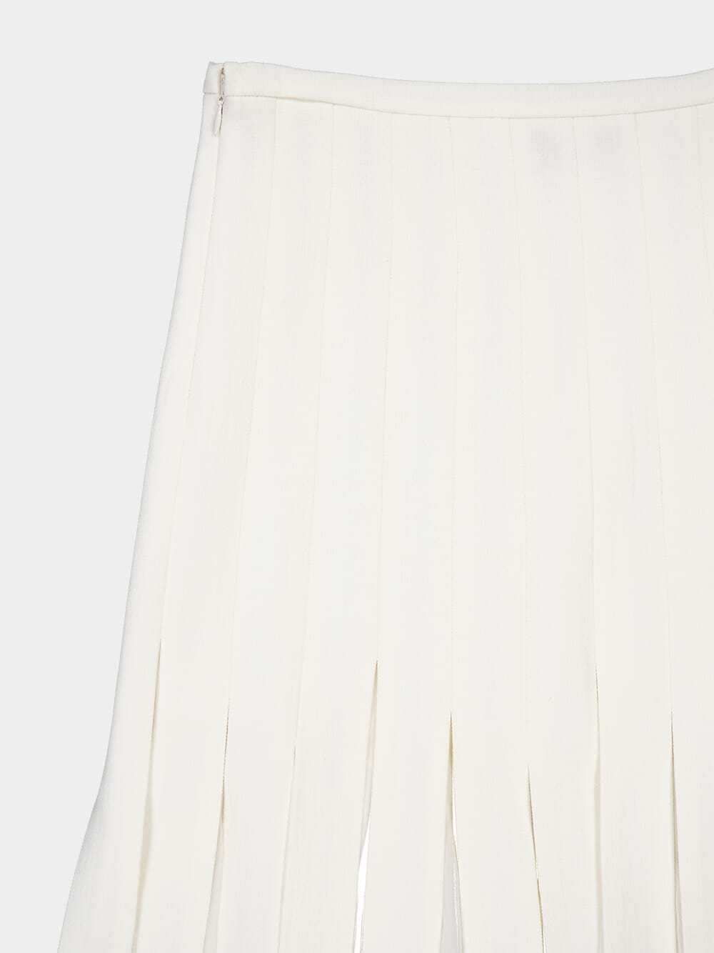 Shop Gabriela Hearst Binka Pleated Wool Skirt In White