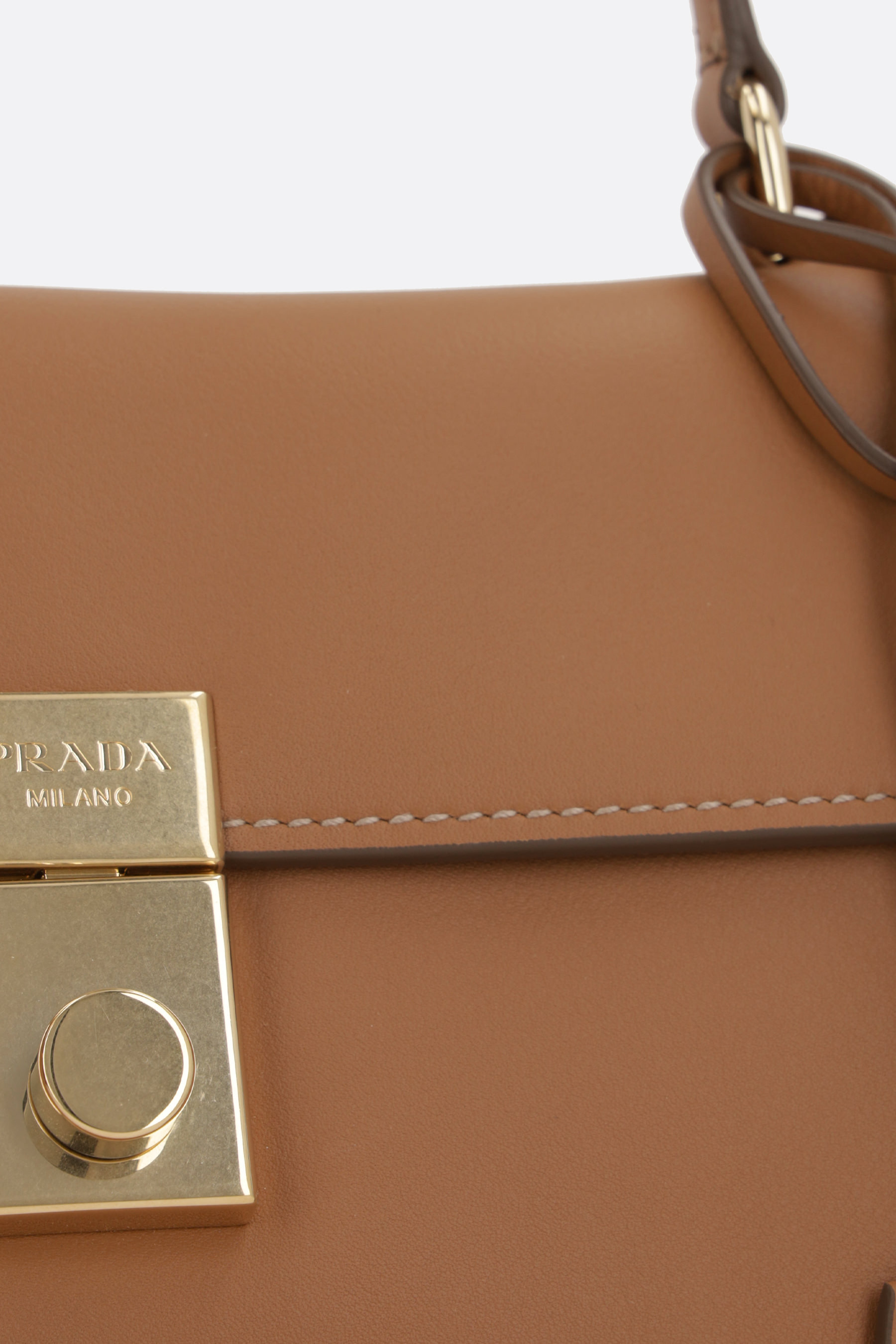 Prada Pendant Shoulder Bag In Brown