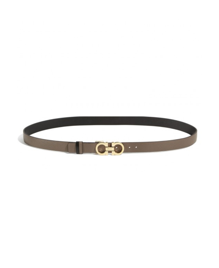 Ferragamo Gancini-buckle Calf Leather Belt In Black
