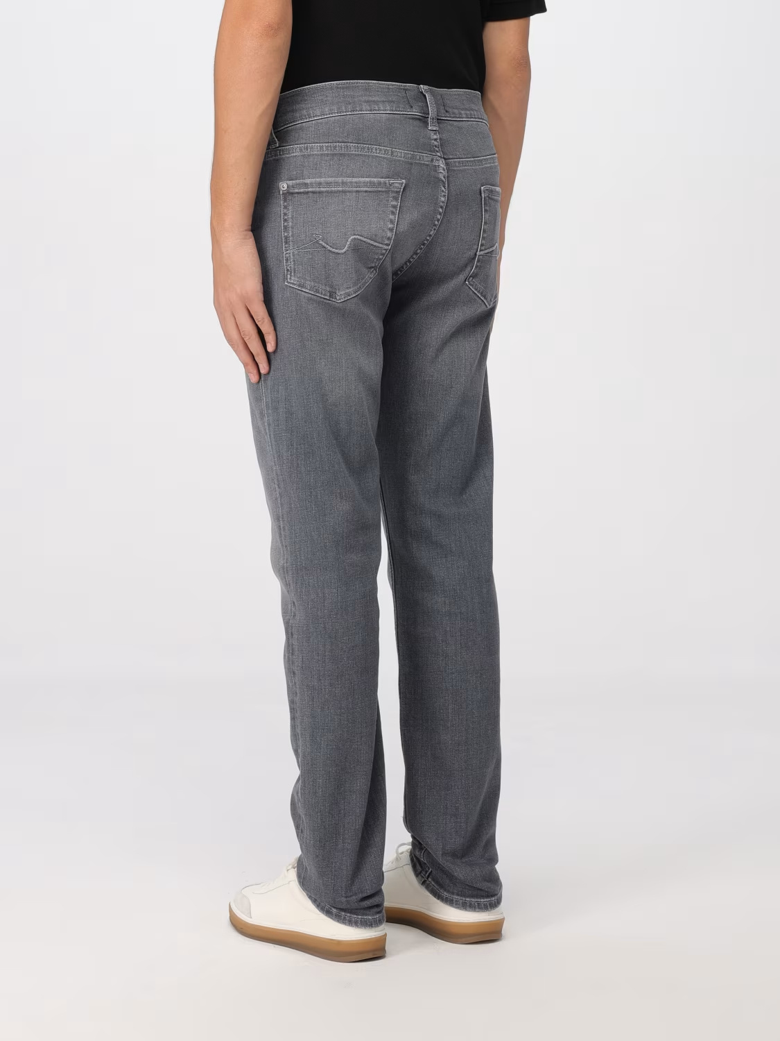 7 For All Mankind Fade Details Jeans Leggings In Gray